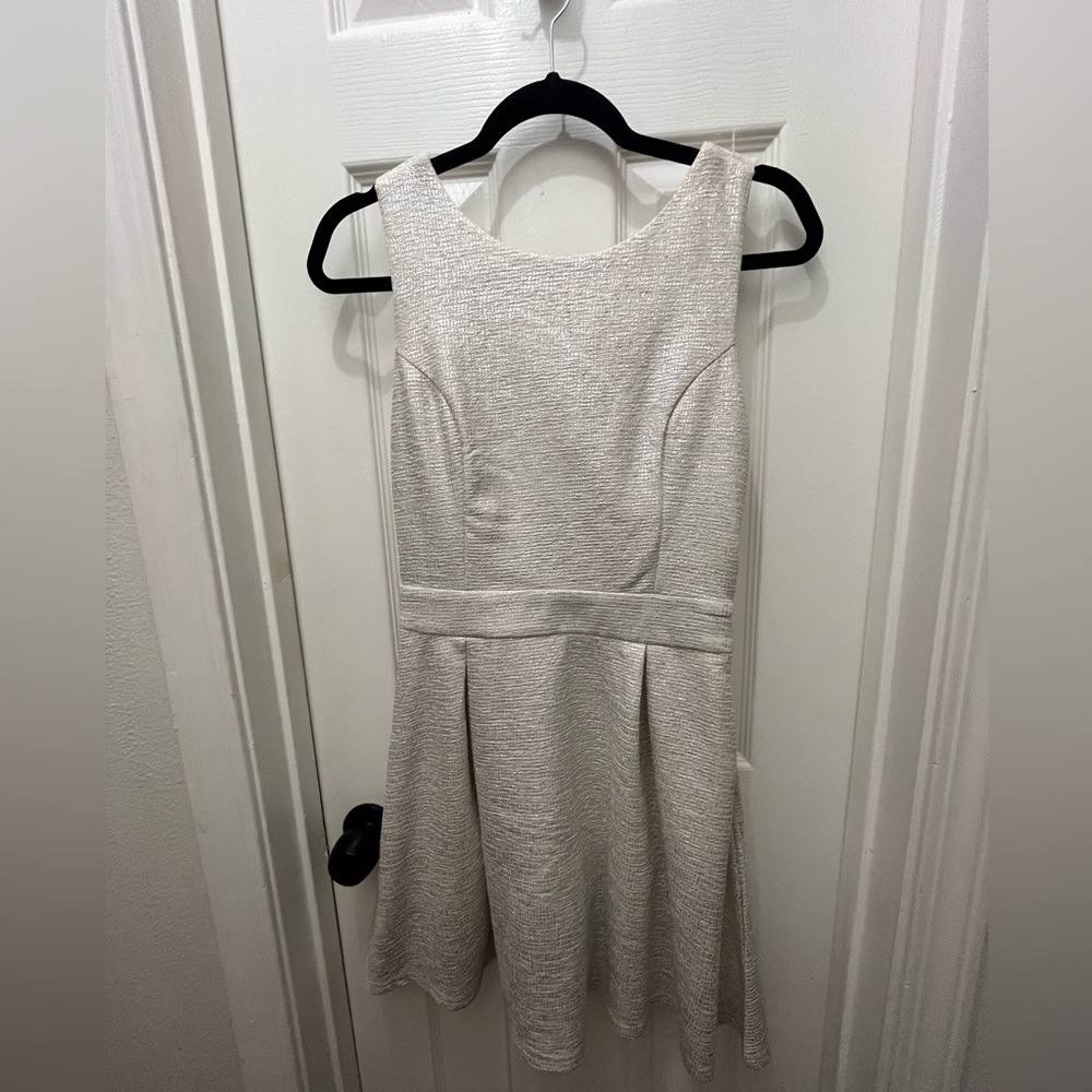 Metallic Champagne Cross Strap Dress NWT